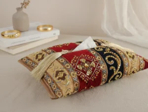 Tissue Box Cover Maroon