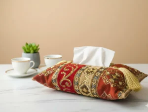 Tissue Box Cover Orange Red