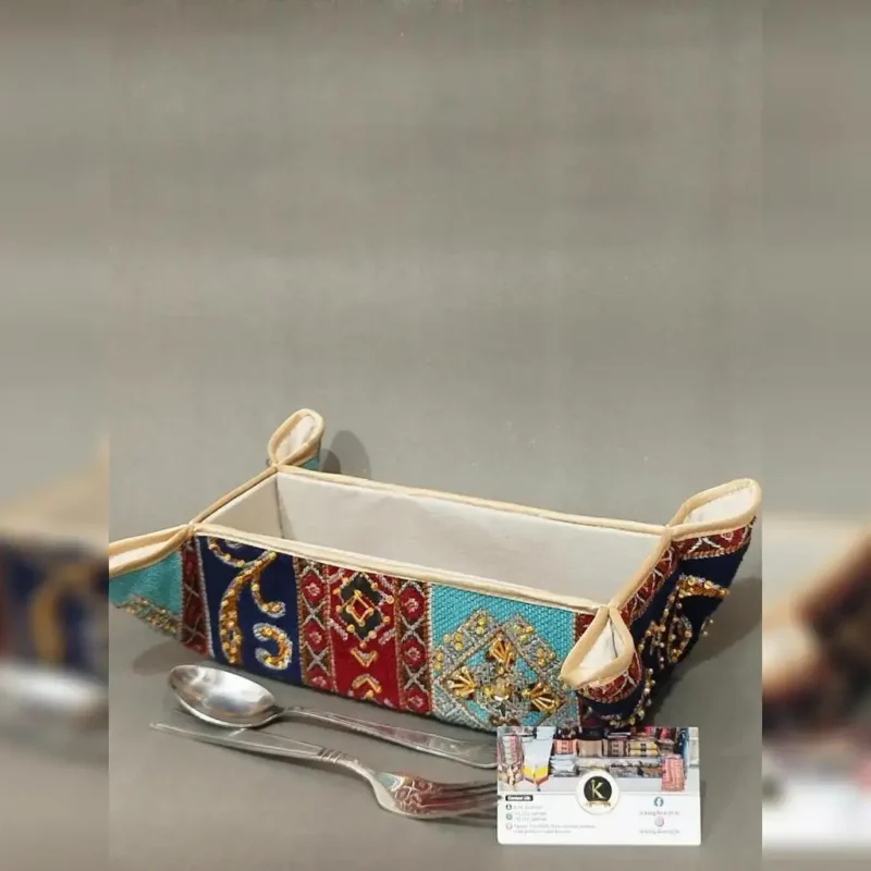 hand made Azure amber cutlery tray