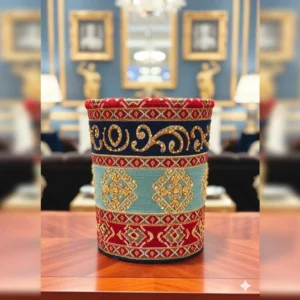 hand made Azure amber waste bin