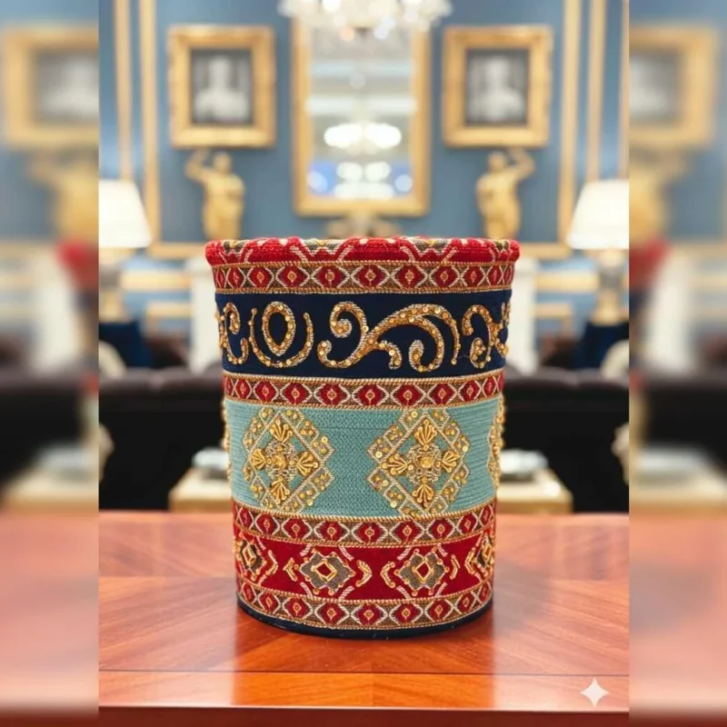 hand made Azure amber waste bin