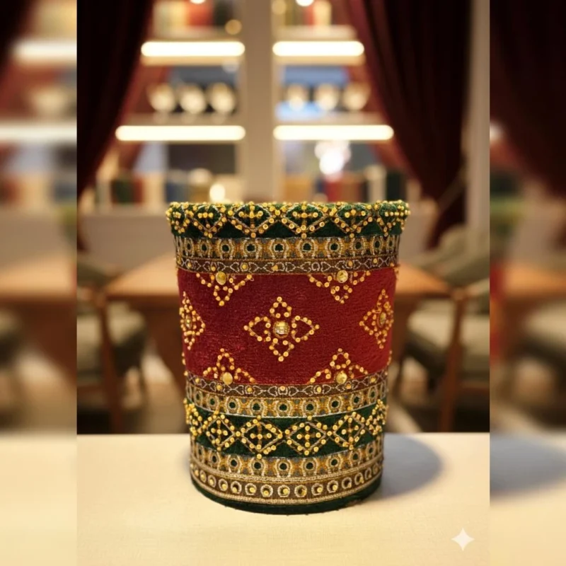 hand made Ruby fern waste bin