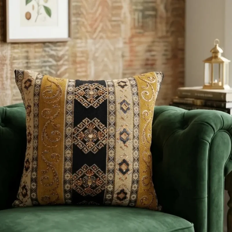hand made black majesty cushion cover
